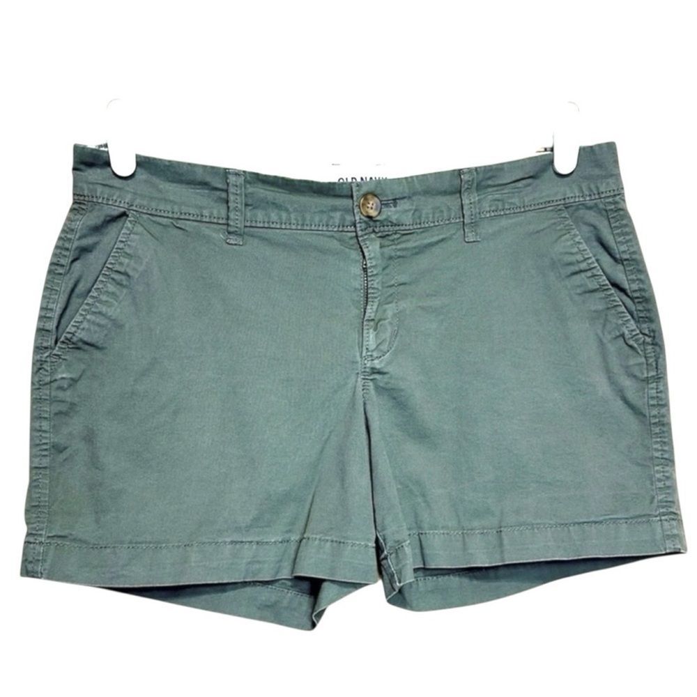 Old Navy Olive Green Cotton Chino Shorts Womens Size 6 Coastal Casual